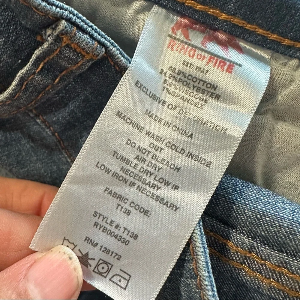 Ring of Fire Slim men's 33x30 distressed jeans
